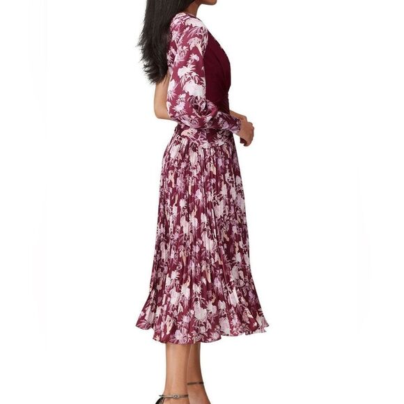 Three Floor One-Shoulder Pleated Midi Dress - Size 4 - Picture 2 of 5